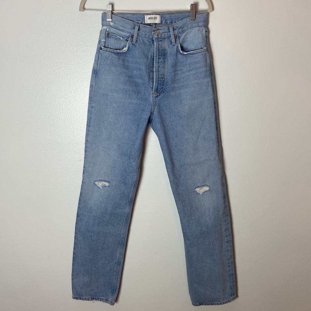 AGOLDE 90's Pinch Waist High Rise Straight Jeans in Backdrop Size 25 Dis… - Picture 3 of 13